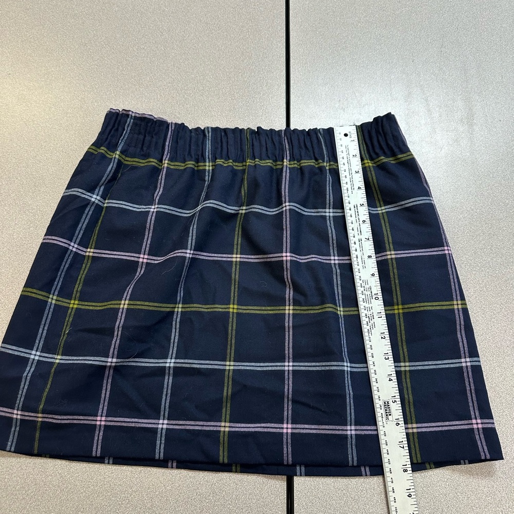 J. Crew Factory Navy Plaid Mini Skirt